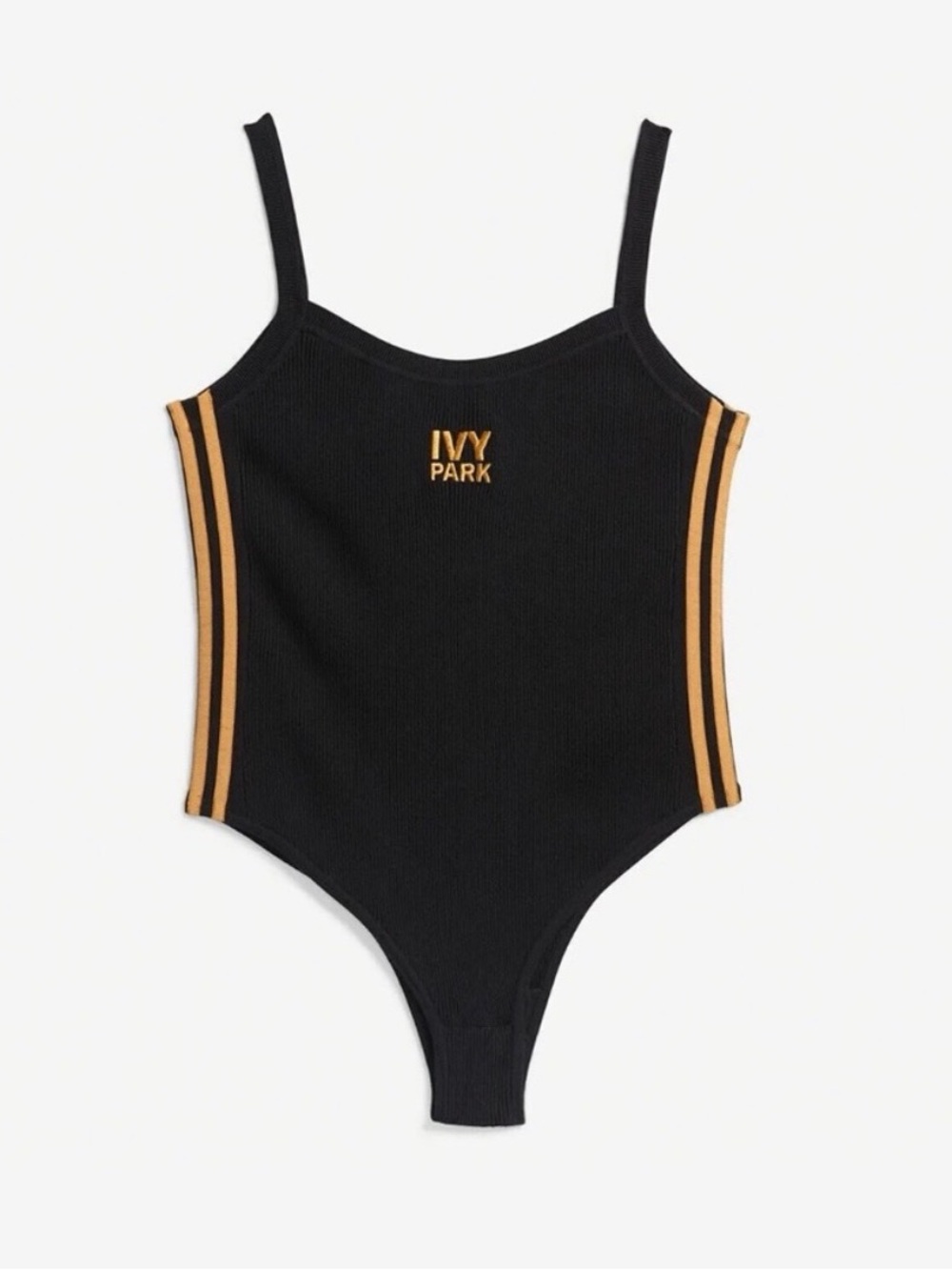 IVY PARK x Adidas Black Bodysuit with Gold Accent